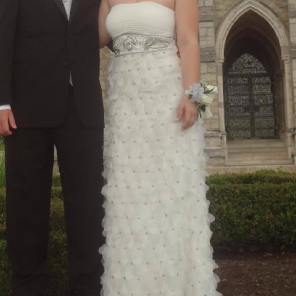 Sue Wong Organza Petal Beaded Gown